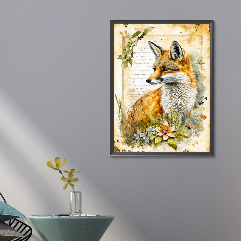 Fox In The Grass - Full Round Drill Diamond Painting 40*60CM