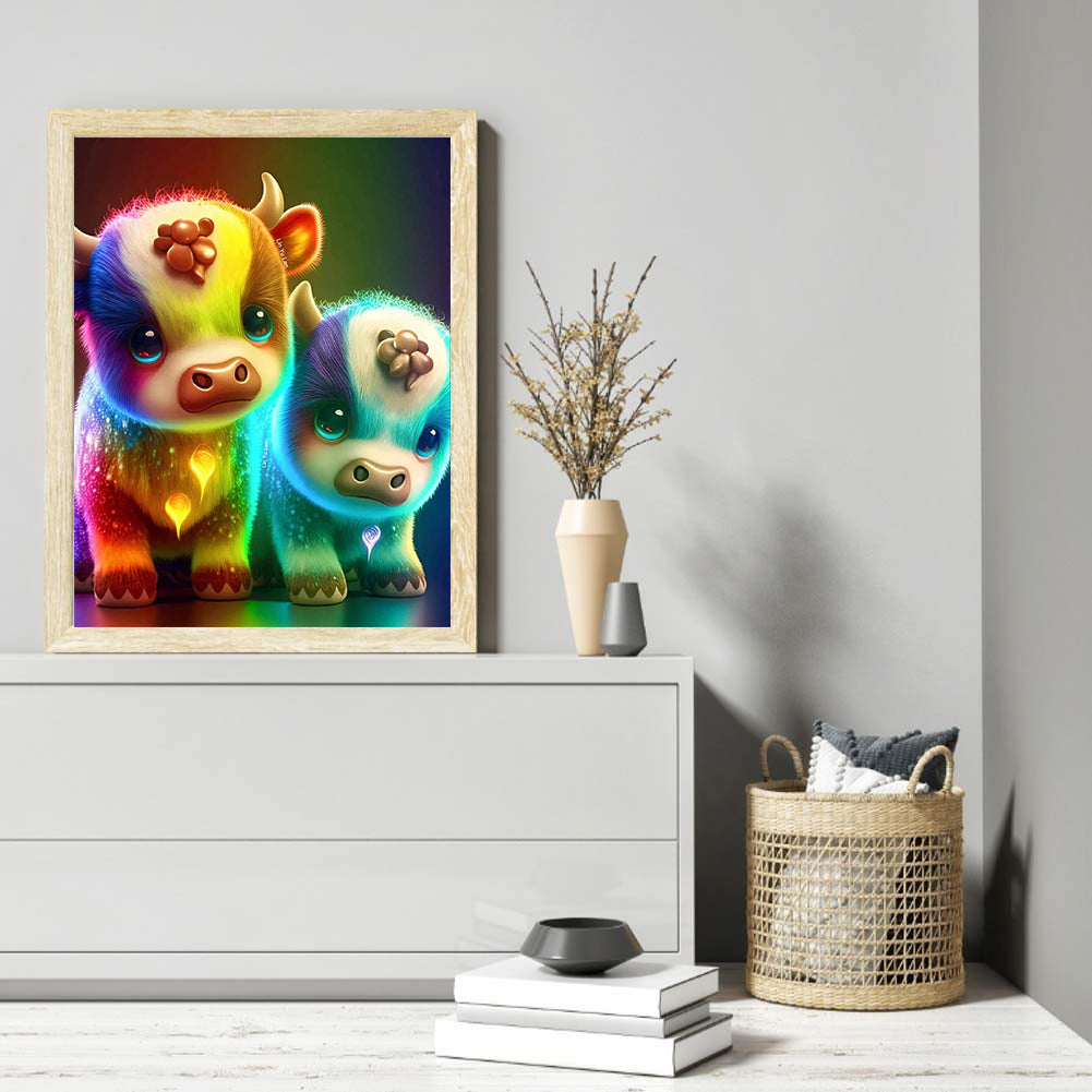 Colorful Calf - Full Round Drill Diamond Painting 30*40CM