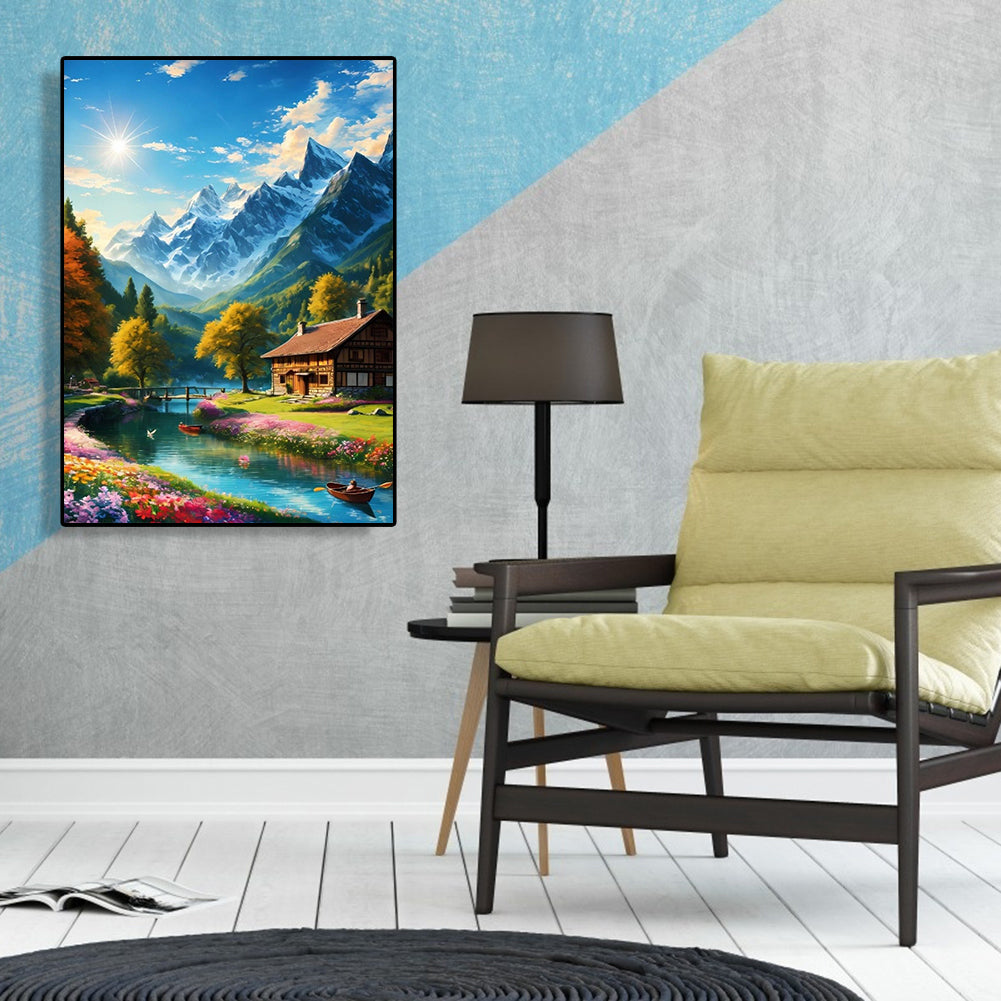 Mountain Stream - Full Round Drill Diamond Painting 30*40CM