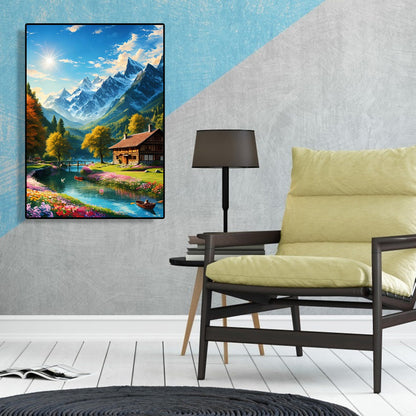 Mountain Stream - Full Round Drill Diamond Painting 30*40CM