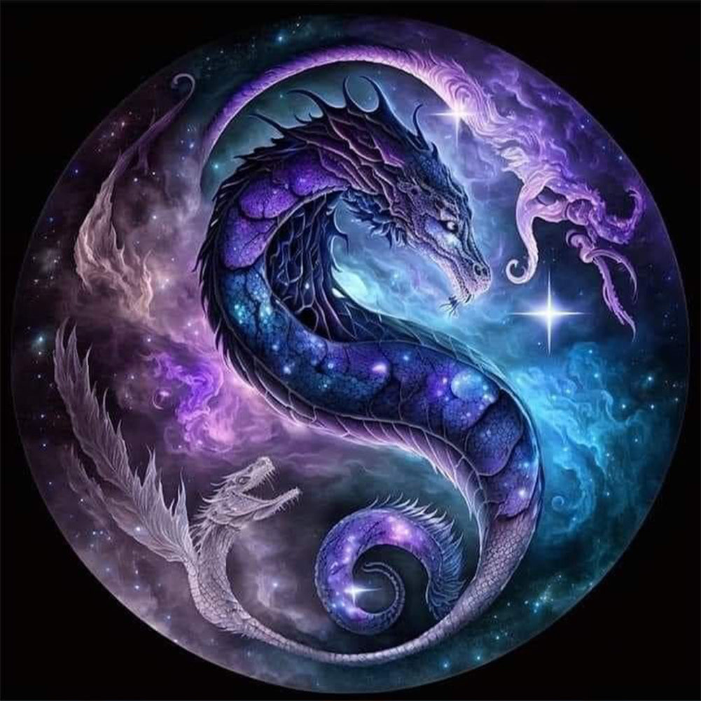 Cool Dragon - Full Round Drill Diamond Painting 30*30CM