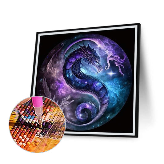 Cool Dragon - Full Round Drill Diamond Painting 30*30CM