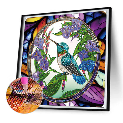 Hummingbird Glass Painting - Special Shaped Drill Diamond Painting 30*30CM