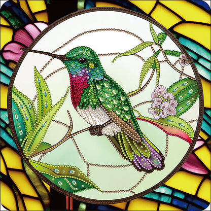 Hummingbird Glass Painting - Special Shaped Drill Diamond Painting 30*30CM