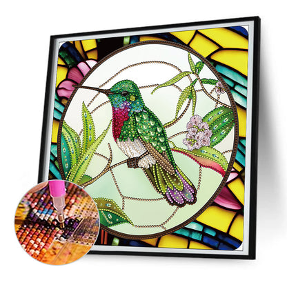 Hummingbird Glass Painting - Special Shaped Drill Diamond Painting 30*30CM