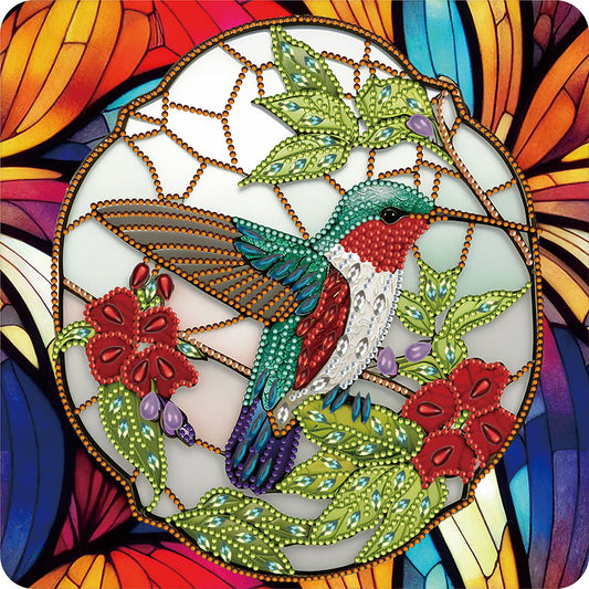 Hummingbird Glass Painting - Special Shaped Drill Diamond Painting 30*30CM