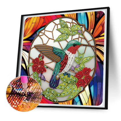 Hummingbird Glass Painting - Special Shaped Drill Diamond Painting 30*30CM