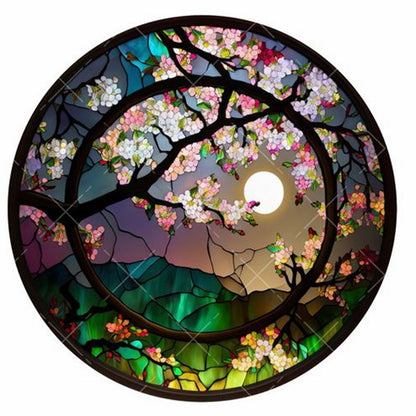 Round Plate Glass Painting Flower Moon - Full Round Drill Diamond Painting 30*30CM