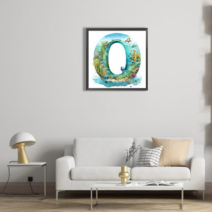 Blue Ocean Love Calligraphy And Painting - Full Round Drill Diamond Painting 30*30CM