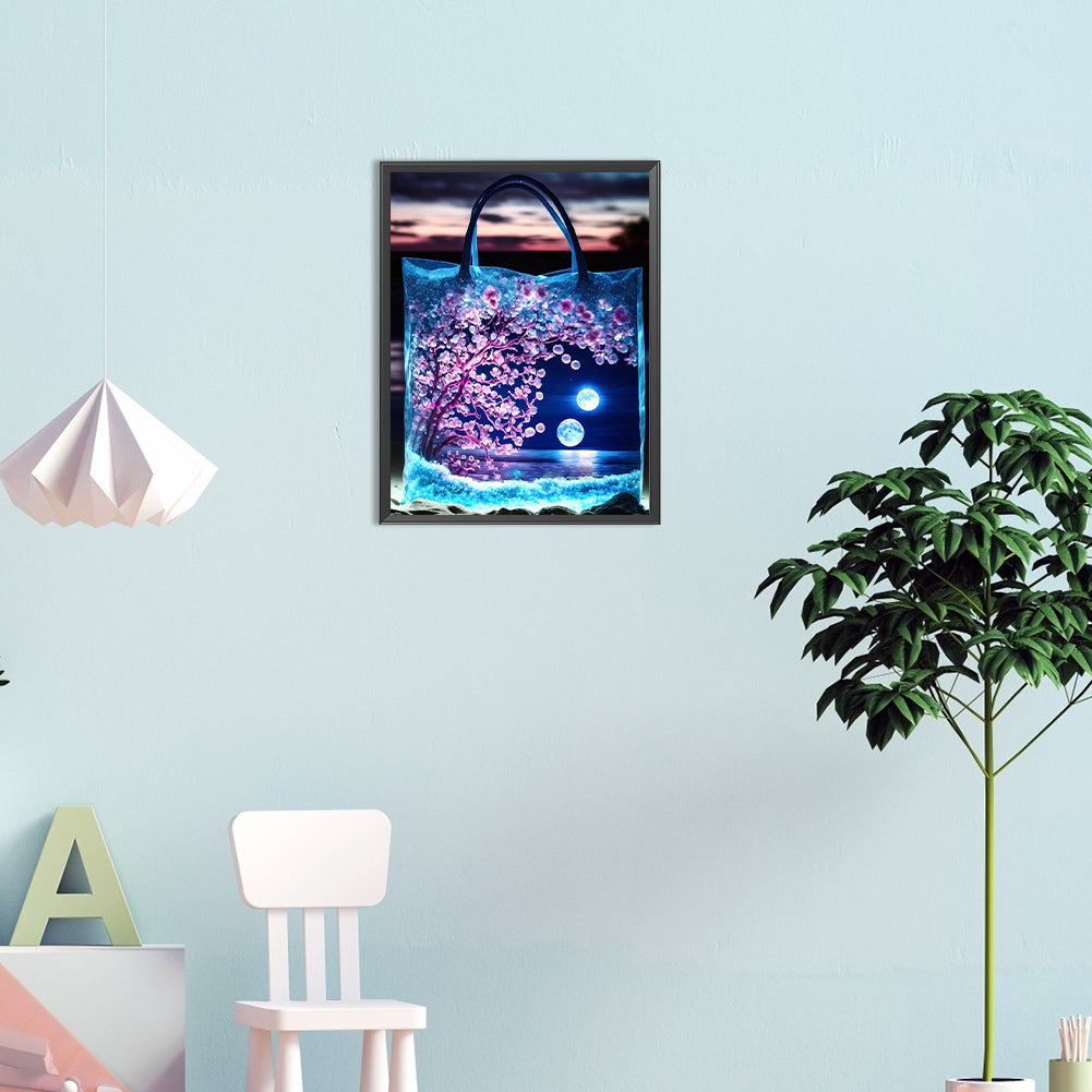 Peach Blossom Moon In The Bag - Full Round Drill Diamond Painting 30*40CM