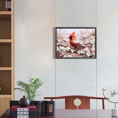 Embossed 3D Nordic Cardinal - Full Round Drill Diamond Painting 40*30CM