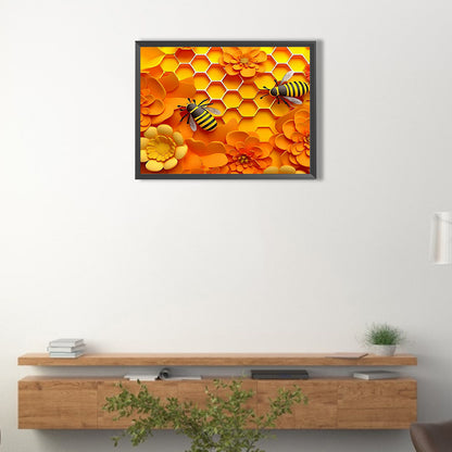 Embossed 3D Bee - Full Round Drill Diamond Painting 40*30CM