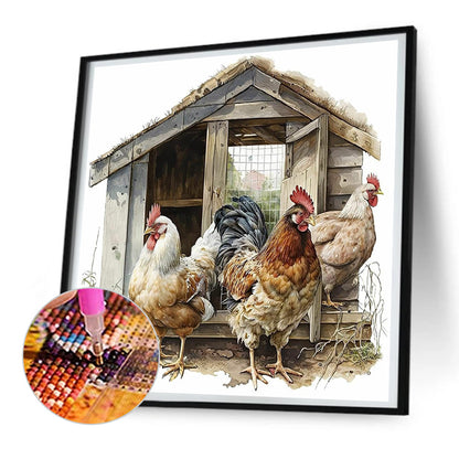 Chicken Coop - Full Round Drill Diamond Painting 30*30CM