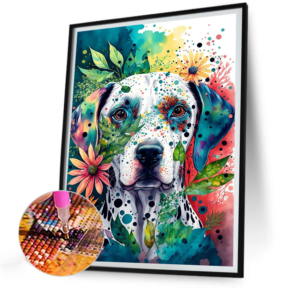Watercolor Dalmatians - Full Round Drill Diamond Painting 30*40CM