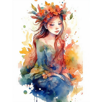 Painted Woman - Full Round Drill Diamond Painting 30*40CM