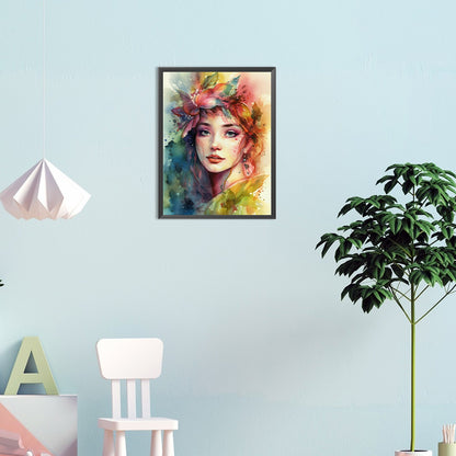 Painted Woman - Full Round Drill Diamond Painting 30*40CM