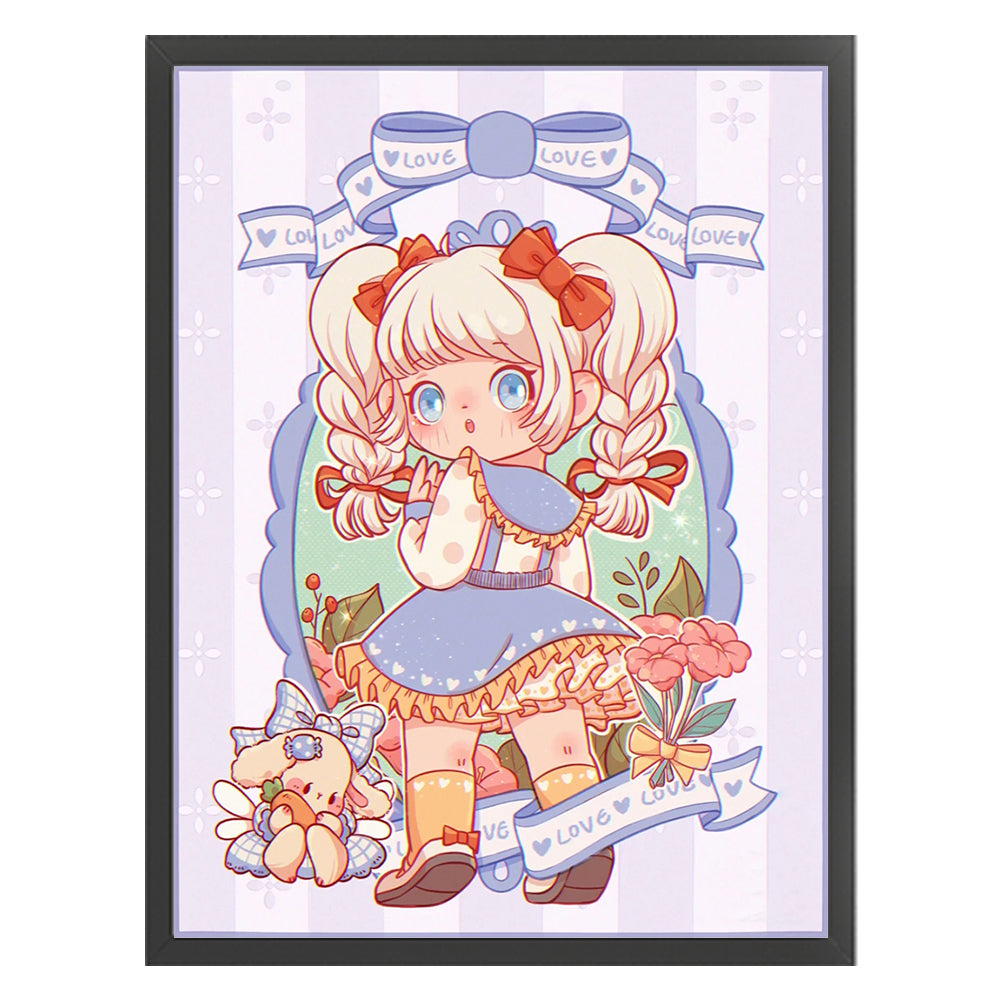 Cartoon Girl - 11CT Stamped Cross Stitch 40*56CM