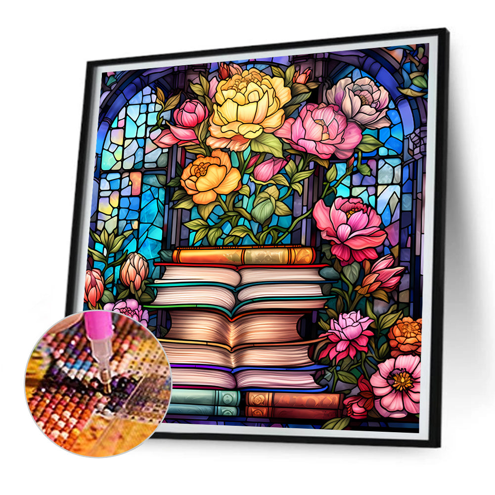 Book Art Glass Painting - Full Round Drill Diamond Painting 30*30CM