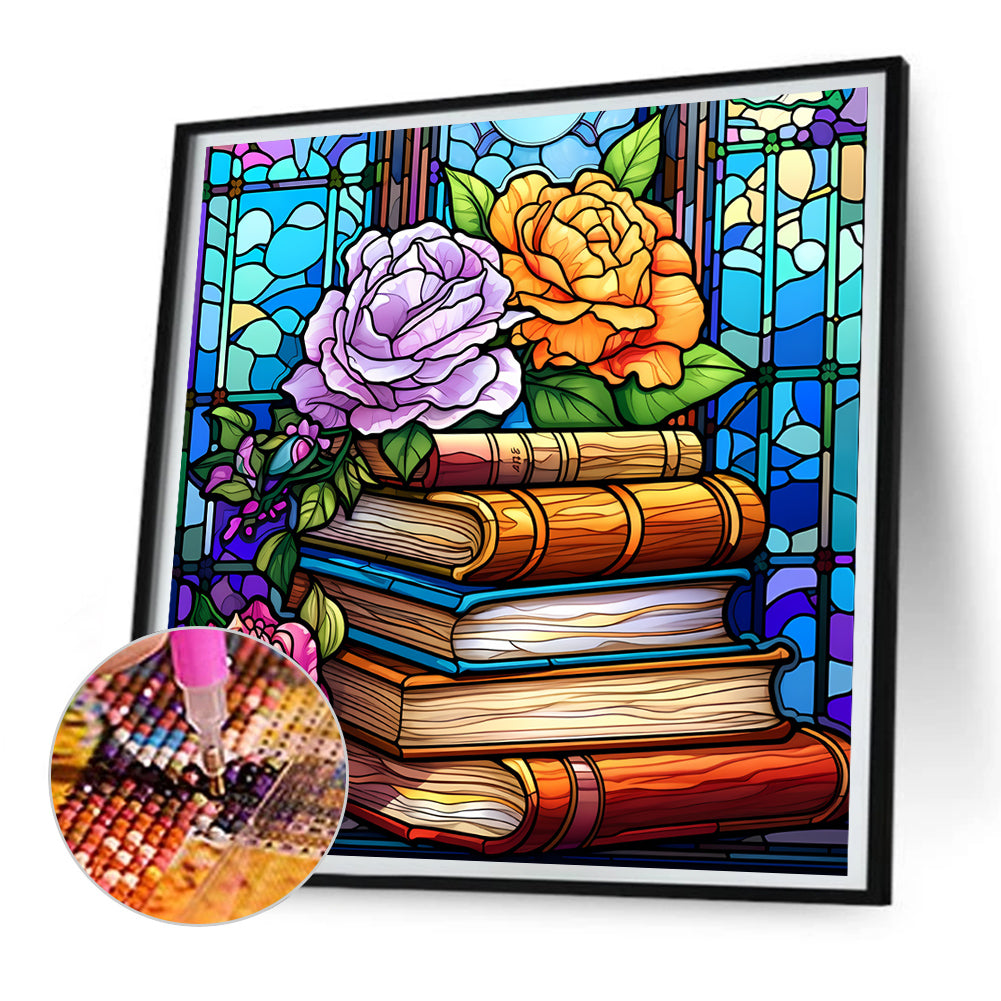 Book Art Glass Painting - Full Round Drill Diamond Painting 30*30CM