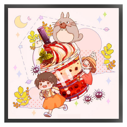 Totoro Ice Cream - 9CT Stamped Cross Stitch 50*50CM