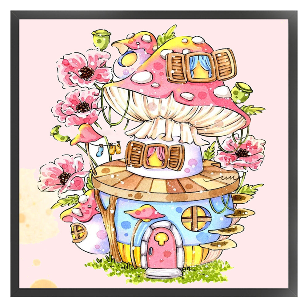 Mushroom House - 9CT Stamped Cross Stitch 50*50CM