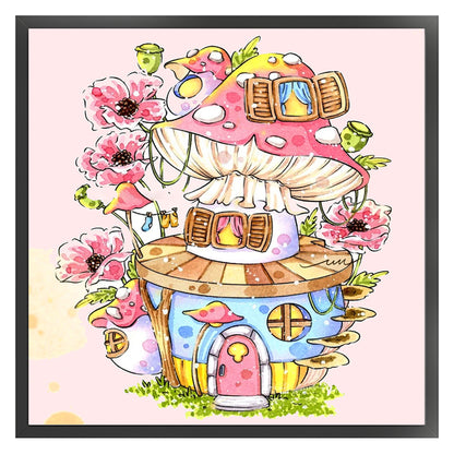 Mushroom House - 9CT Stamped Cross Stitch 50*50CM