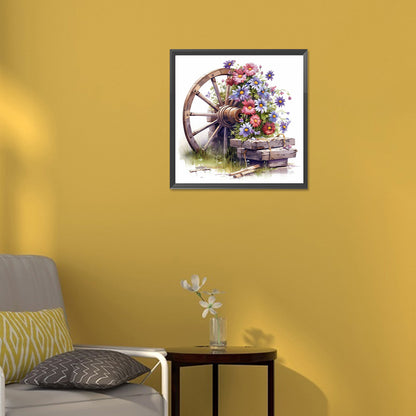 Flowers And Wheels - Full Round Drill Diamond Painting 30*30CM