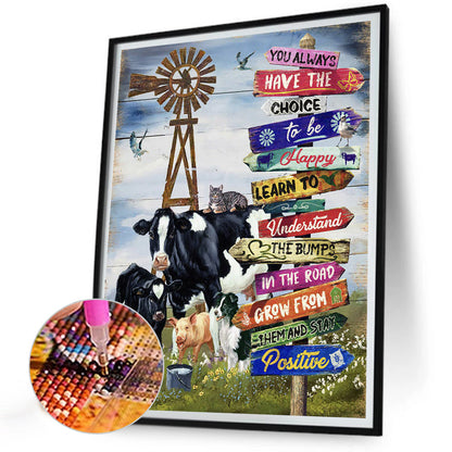 Ranch Calligraphy And Painting Signs - Full Round Drill Diamond Painting 30*40CM