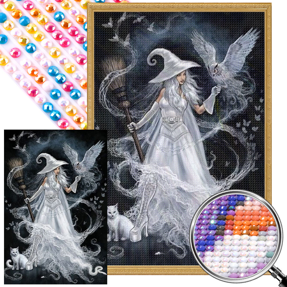 White Witch - AB Round Drill Diamond Painting 40*60CM