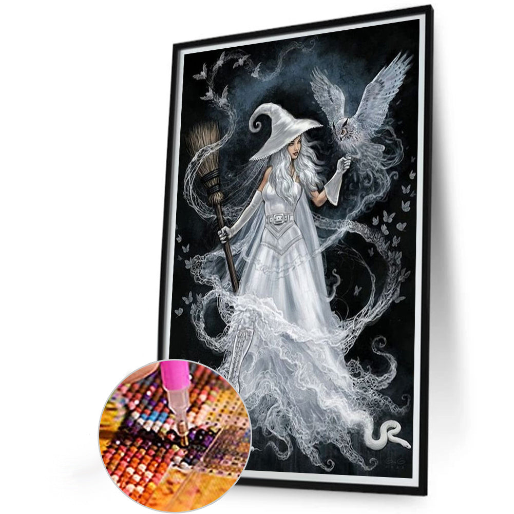 White Witch - AB Round Drill Diamond Painting 40*60CM