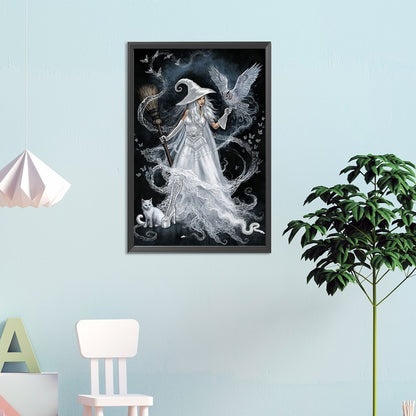 White Witch - AB Round Drill Diamond Painting 40*60CM