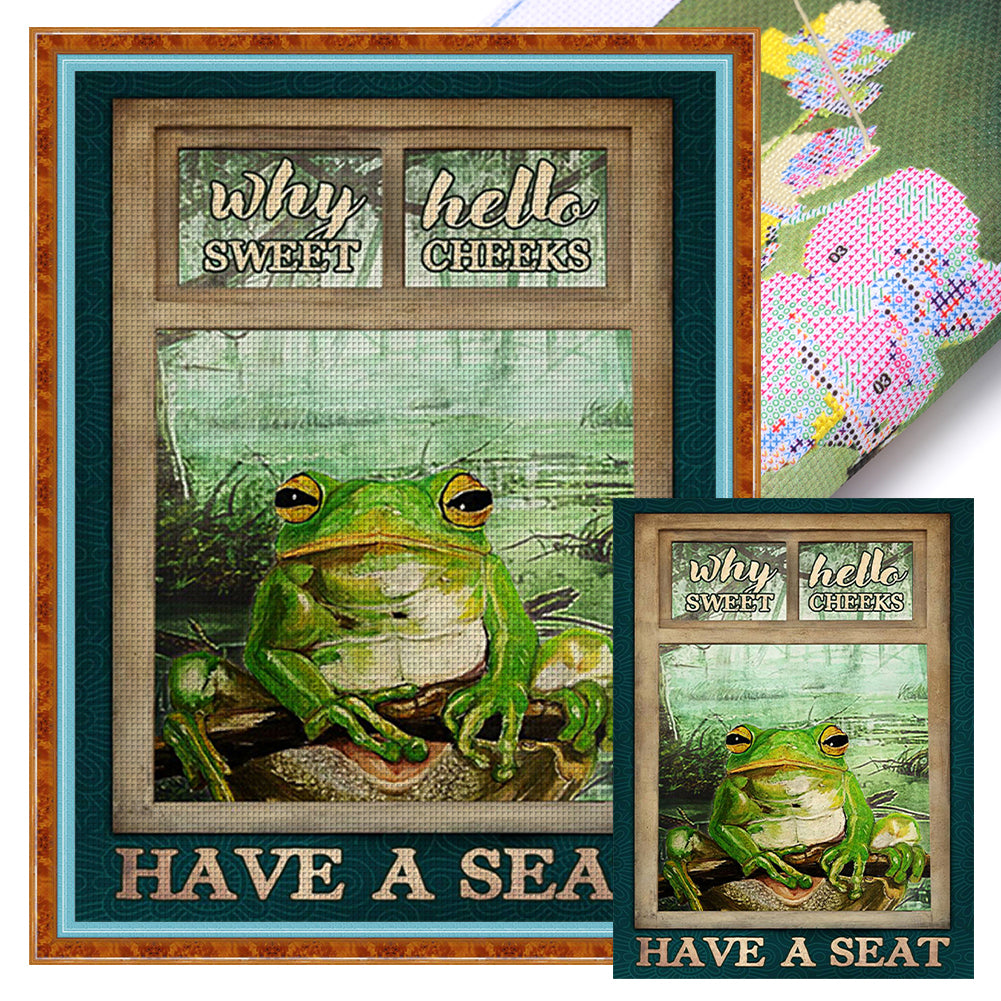 Frog - 11CT Stamped Cross Stitch 40*55CM