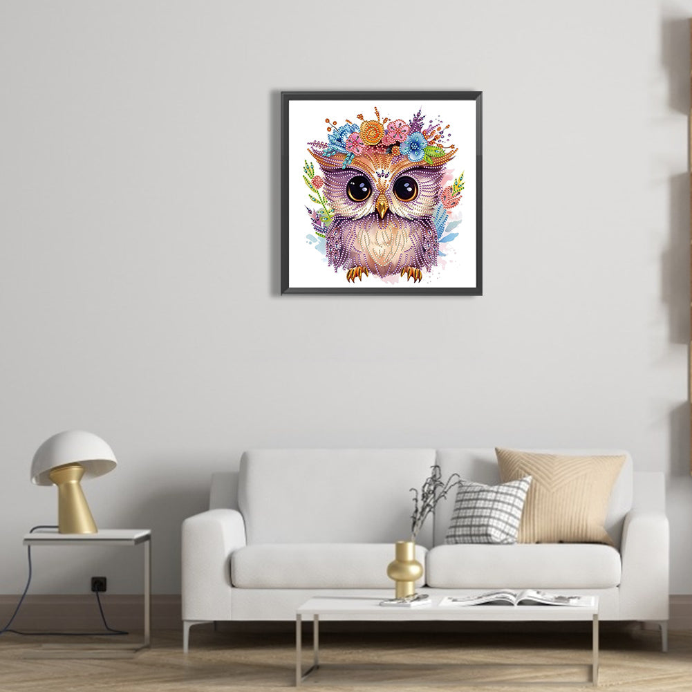 Owl - Special Shaped Drill Diamond Painting 30*30CM