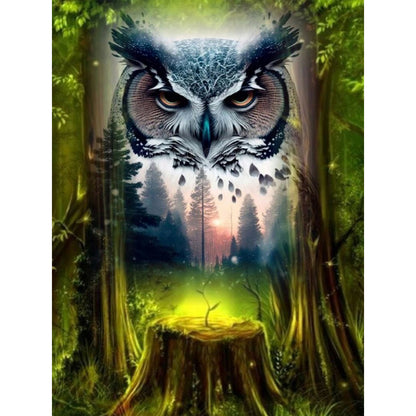 Owl - Full Round Drill Diamond Painting 30*40CM