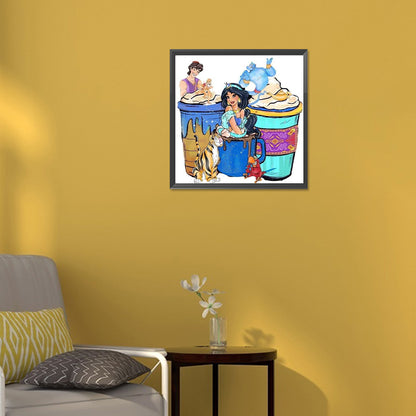 Aladdin Magic Lamp Mug Painting - Full Round Drill Diamond Painting 30*30CM