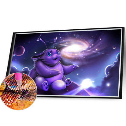 Purple Star Cloud Cat - Full Round Drill Diamond Painting 40*30CM