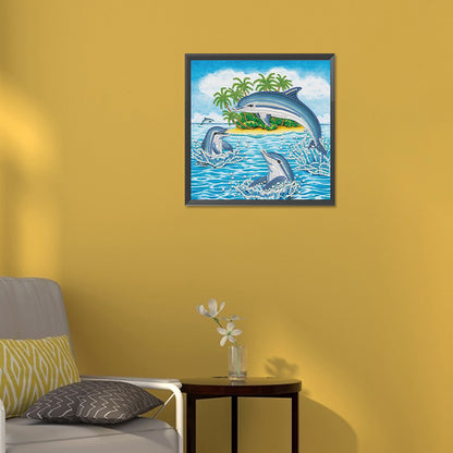 Dolphin - Special Shaped Drill Diamond Painting 30*30CM
