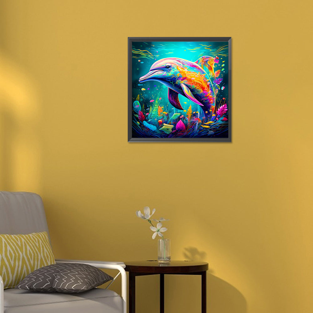 Dolphin - Full Round Drill Diamond Painting 30*30CM