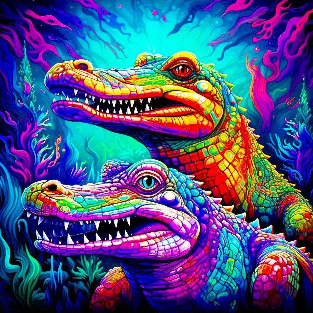 Crocodile - Full Round Drill Diamond Painting 30*30CM