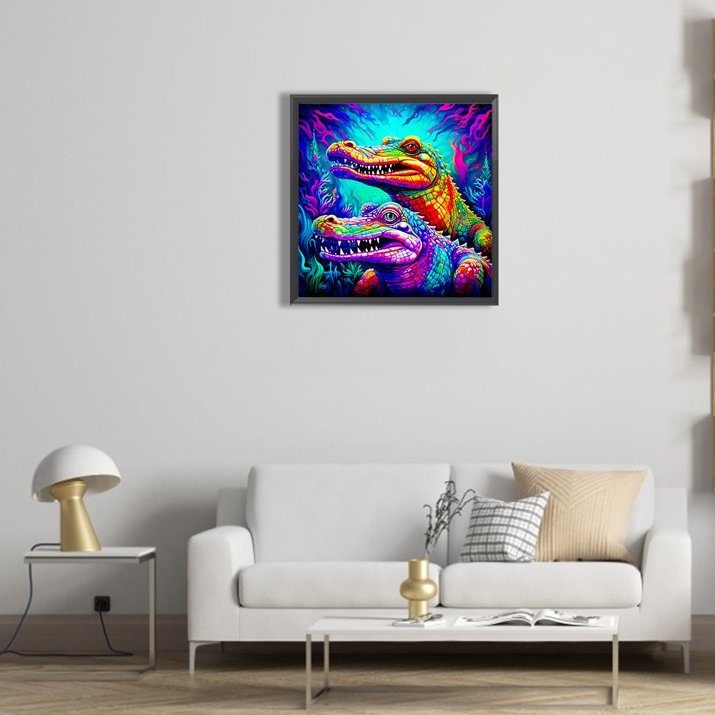 Crocodile - Full Round Drill Diamond Painting 30*30CM