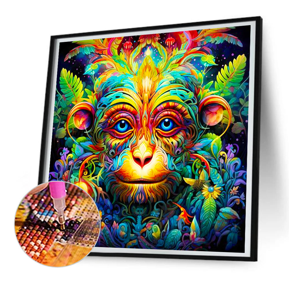 Monkey - Full Round Drill Diamond Painting 30*30CM