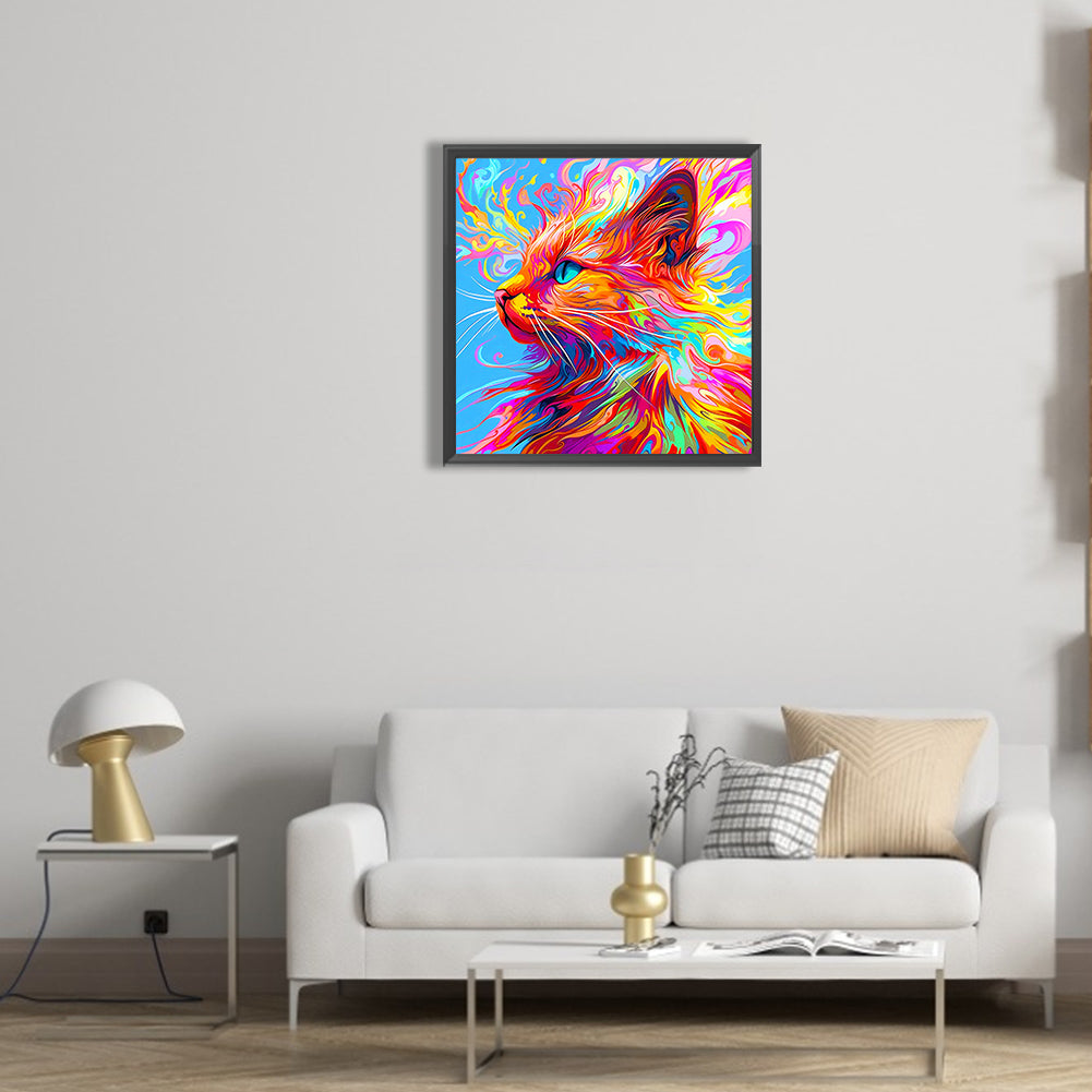 Cat - Full Round Drill Diamond Painting 30*30CM