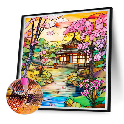 Glass Courtyard - Full Round Drill Diamond Painting 30*30CM