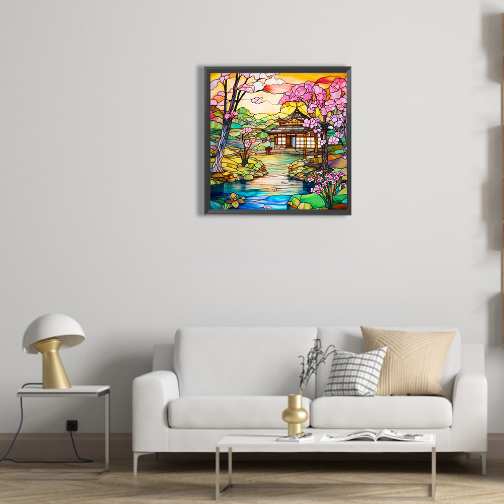 Glass Courtyard - Full Round Drill Diamond Painting 30*30CM