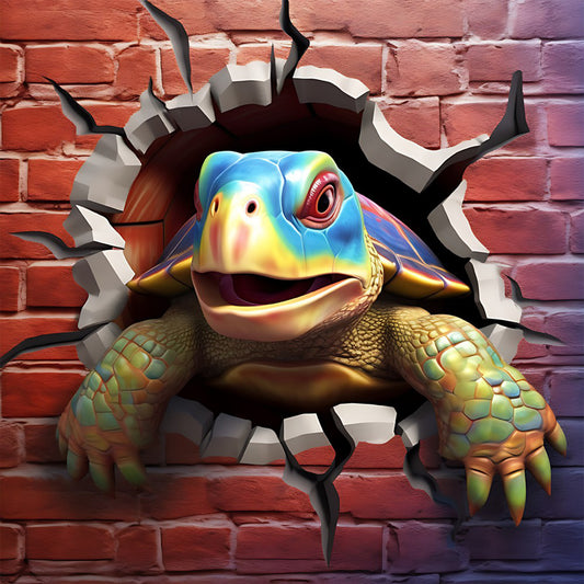 Turtle Breaking Through The Wall - Full Round Drill Diamond Painting 30*30CM