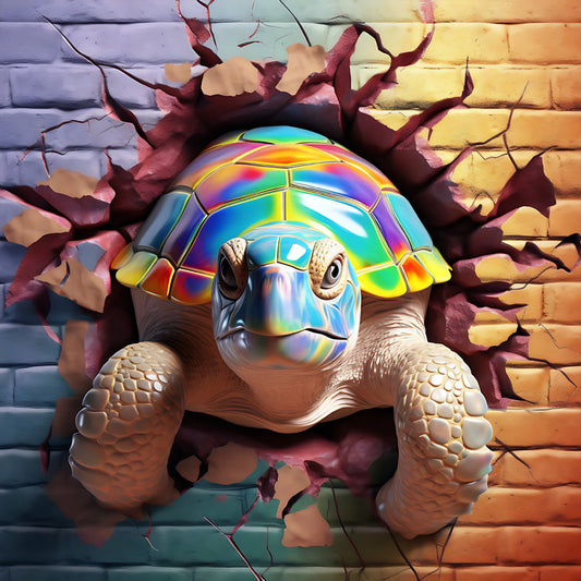 Turtle Breaking Through The Wall - Full Round Drill Diamond Painting 30*30CM