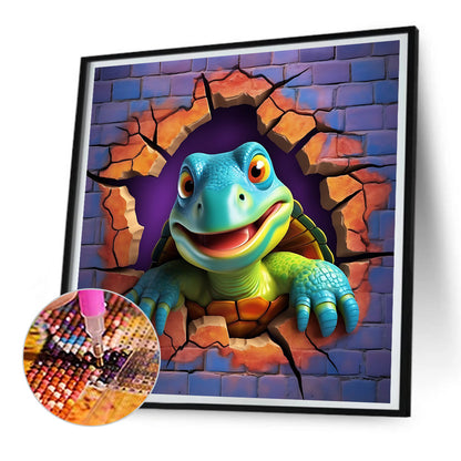 Turtle Breaking Through The Wall - Full Round Drill Diamond Painting 30*30CM