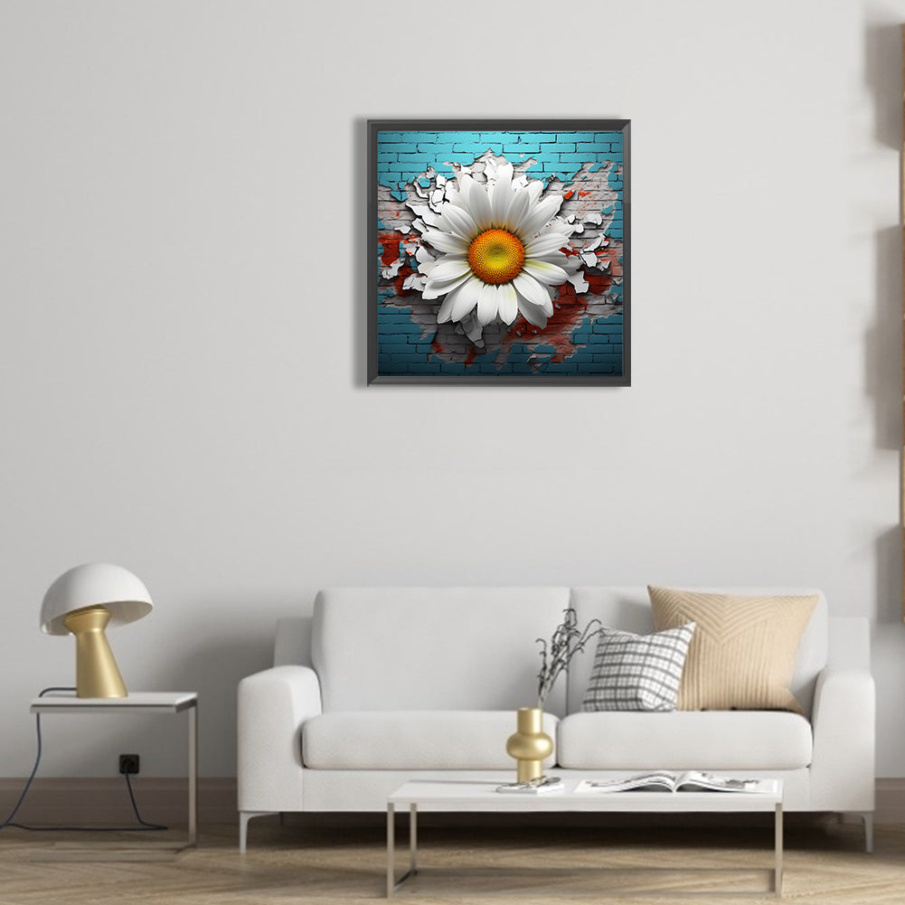 Flowers Bursting Through The Wall - Full Round Drill Diamond Painting 30*30CM