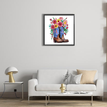 Retro Nostalgic Boots - Special Shaped Drill Diamond Painting 30*30CM