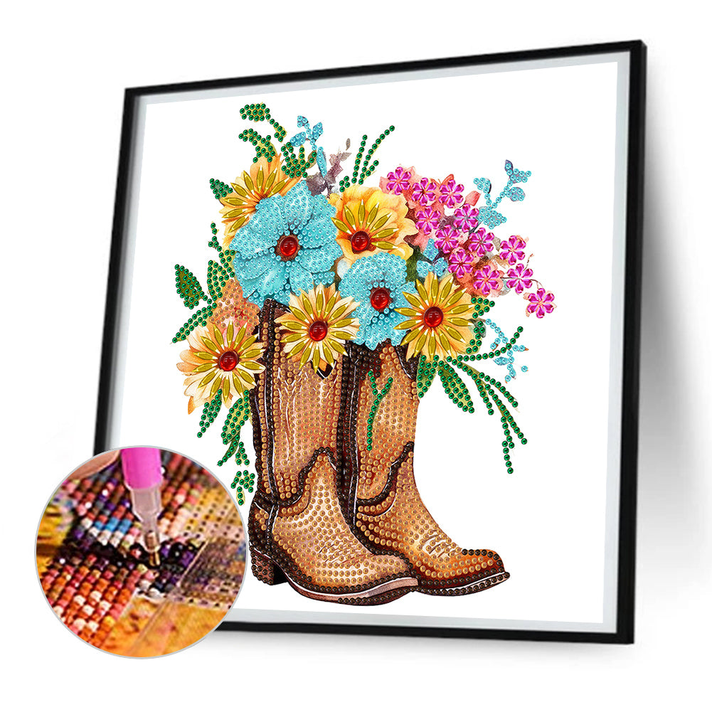Retro Nostalgic Boots - Special Shaped Drill Diamond Painting 30*30CM